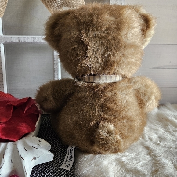 Russ Berrie Plush Picadilly Bear Caress Soft Pets 8" Sitting Vintage Animal 7681 - Picture 4 of 6